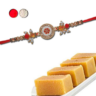 "RAKHIS -AD 4340 A (Single Rakhi), chocolate cake - 1kg - Click here to View more details about this Product